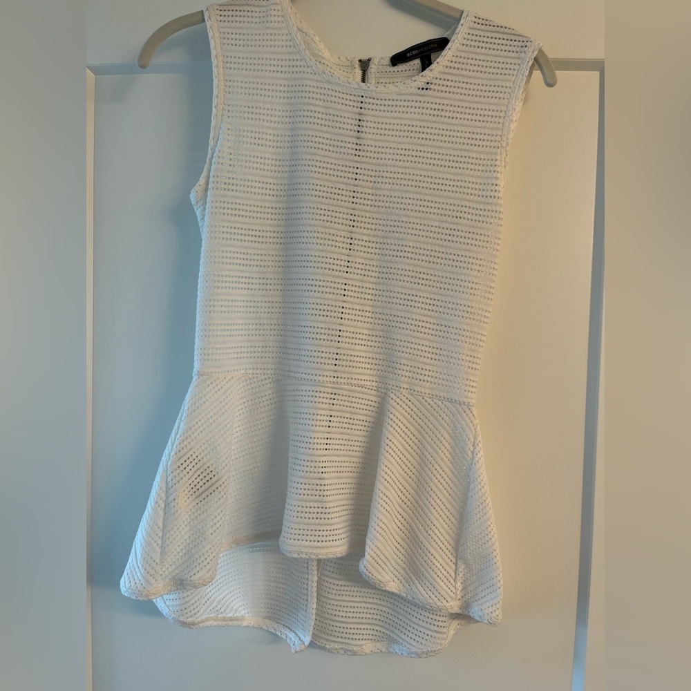 BCBGMaxAzria White Textured Top